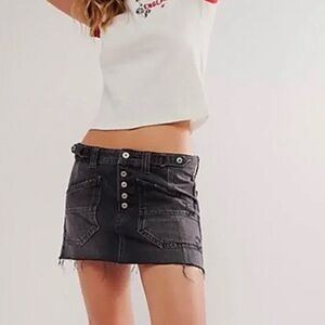 Free People We The Free Izzie Denim Mini Skirt Smokeshow Size 28 NWOT